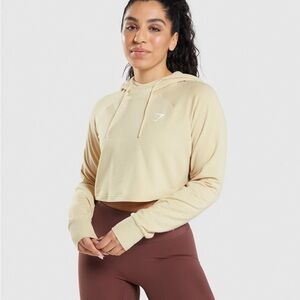 Gymshark Cream Cropped Training Hoodie